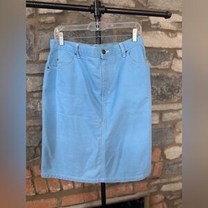 Liz Claiborne baby blue denim mini skirt